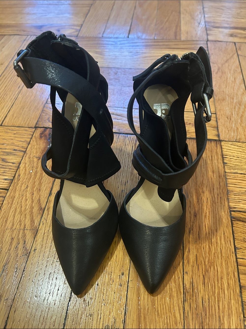 Joe’s Black Ankle Strap Heels